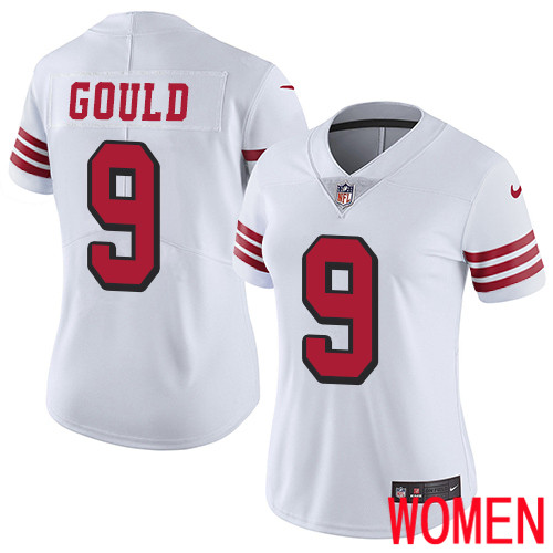 San Francisco 49ers Limited White Women Robbie Gould NFL Jersey #9 Rush Vapor Untouchable